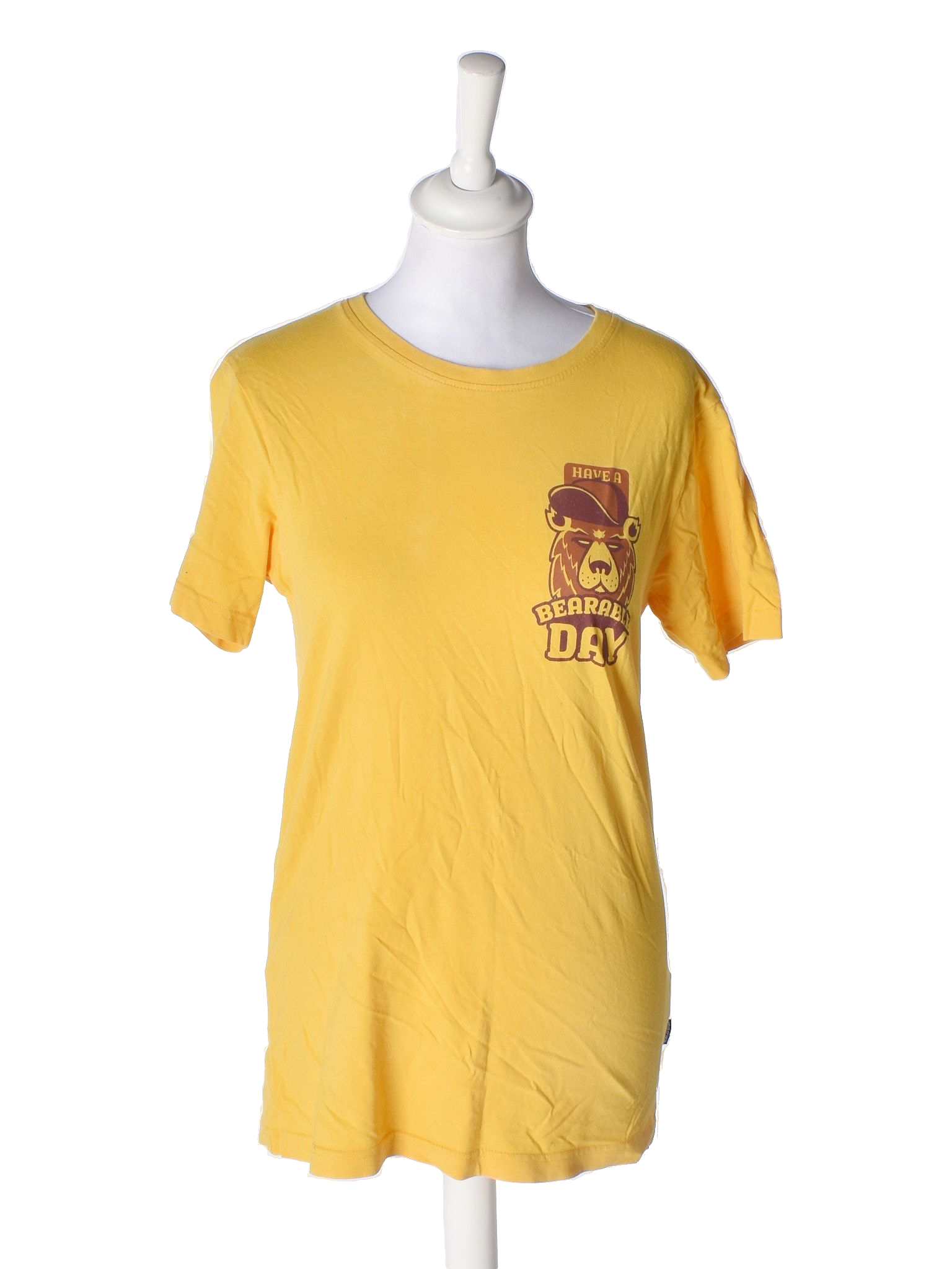 Bomulds T-Shirt S / Gul / Kvinde