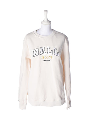 BALL Sweatshirt - XS / Hvid / Unisex - SassyLAB Secondhand