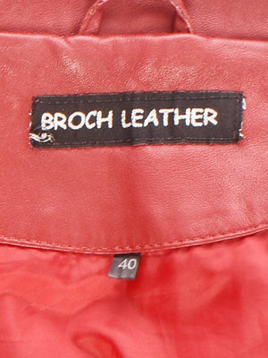 Broch Leather Jakke - 40 / Rød / Kvinde - SassyLAB Secondhand