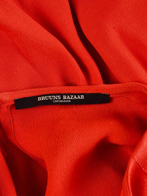 Bruuns Bazaar Bluse - 34 / Rød / Kvinde - SassyLAB Secondhand