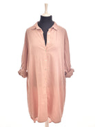 Copenhagen Luxe Skjortekjole - L/XL / Pink / Kvinde - SassyLAB Secondhand