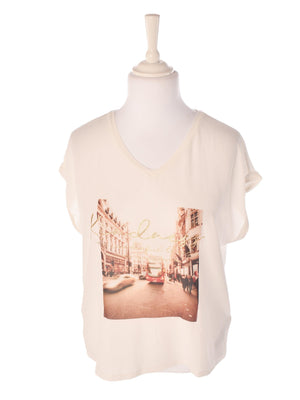 Cream T-Shirt - XXL / Hvid / Kvinde - SassyLAB Secondhand