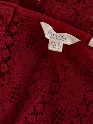 Fat Face Bluse - 34 / Rød / Kvinde - SassyLAB Secondhand