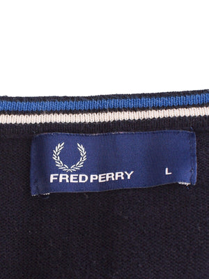 Fred Perry Sweater - L / Blå / Mand - SassyLAB Secondhand