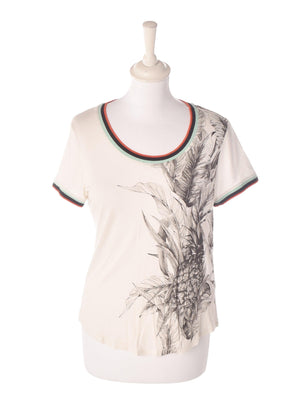 Karen Millen T-Shirt - 38 / Hvid / Kvinde - SassyLAB Secondhand