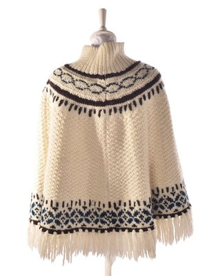 Knit By Lysgaard Poncho - One Size / Hvid / Kvinde - SassyLAB Secondhand