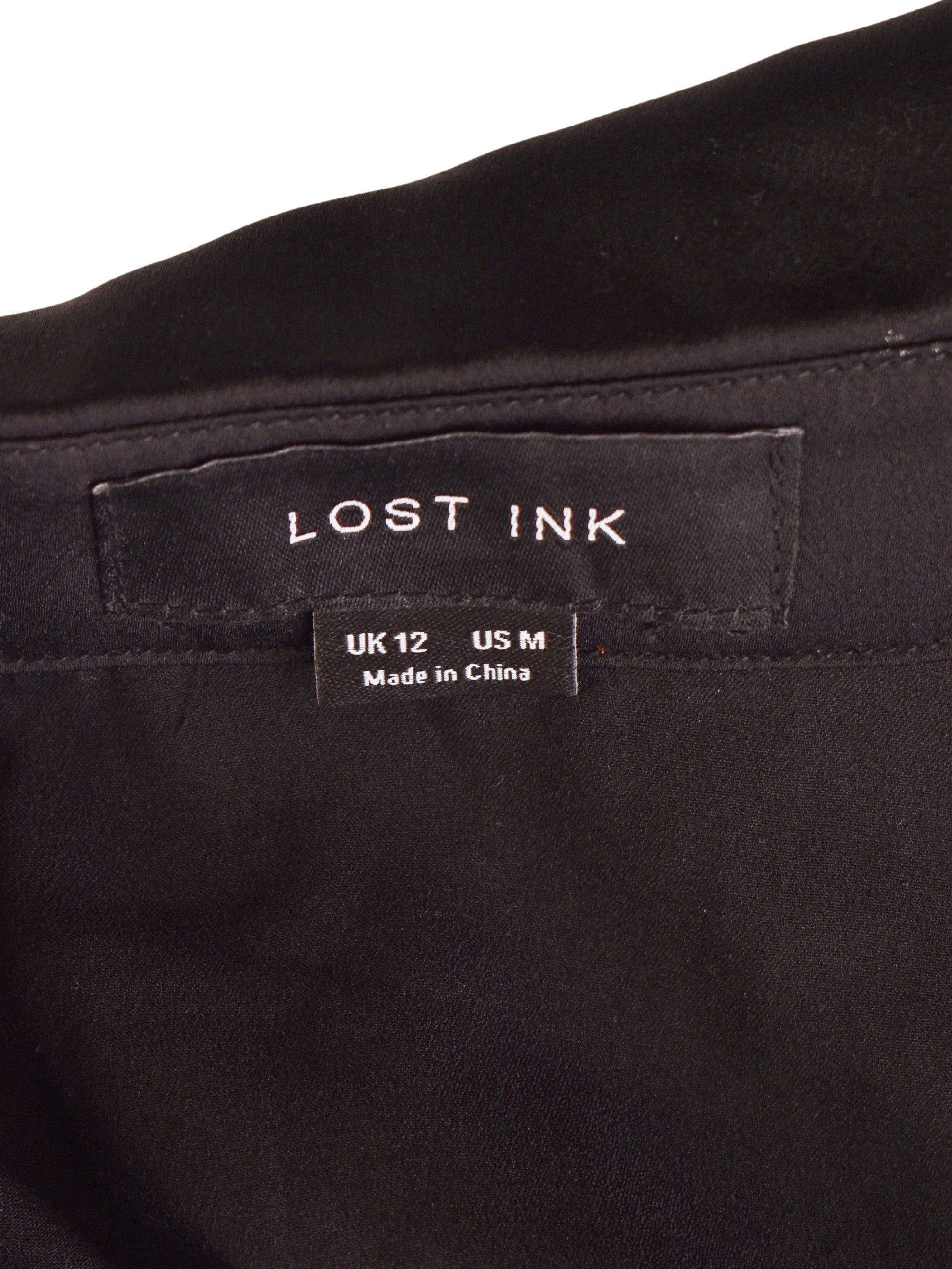 Lost Ink Bluse - M / Sort / Kvinde - SassyLAB Secondhand