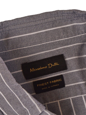 Massimo Dutti Skjorte - M / Grå / Mand - SassyLAB Secondhand