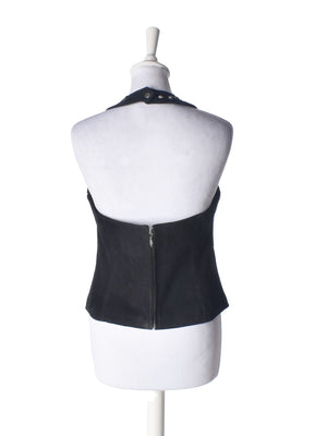 Milan Leather Vest - 38 / Sort / Kvinde - SassyLAB Secondhand