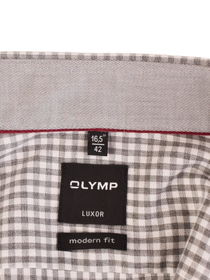 Olymp Skjorte - 42 / Grå / Mand - SassyLAB Secondhand