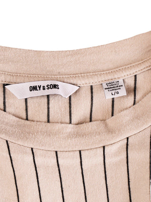 Only & Sons T-Shirt - L / Beige / Mand - SassyLAB Secondhand