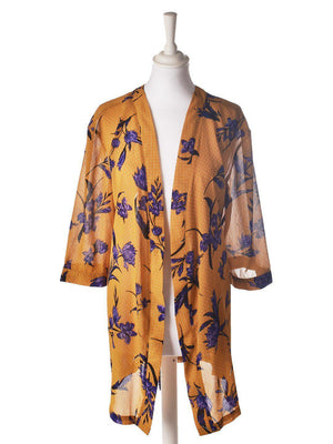 Pieces Kimono - XS / Gul / Kvinde - SassyLAB Secondhand