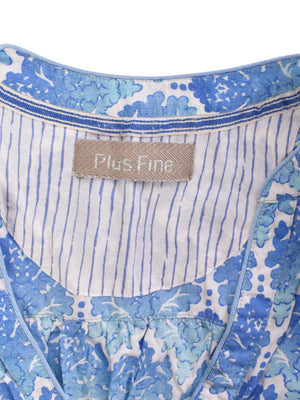 Plus Fine Bluse - M / Blå / Kvinde - SassyLAB Secondhand