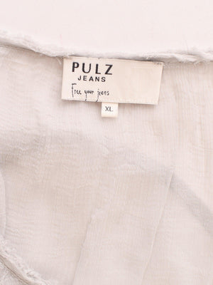 Pulz Bluse - XL / Blå / Kvinde - SassyLAB Secondhand