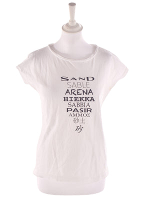 Sand T-Shirt - S / Hvid / Kvinde - SassyLAB Secondhand