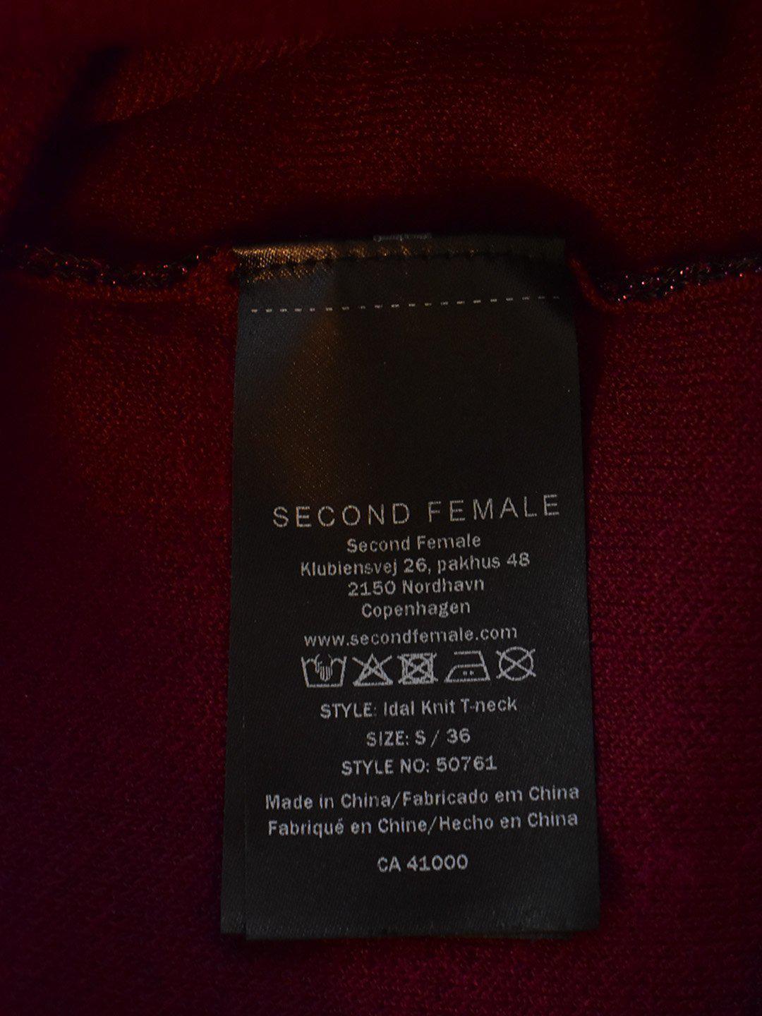 Second Female Bluse - S / Rød / Kvinde - SassyLAB Secondhand