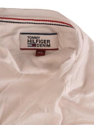 Tommy Hilfiger Denim T-Shirt - XL / Hvid / Kvinde - SassyLAB Secondhand