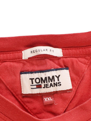Tommy Jeans T-Shirt - XXL / Rød / Mand - SassyLAB Secondhand