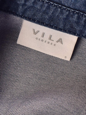 VILA Skjorte - S / Blå / Kvinde - SassyLAB Secondhand