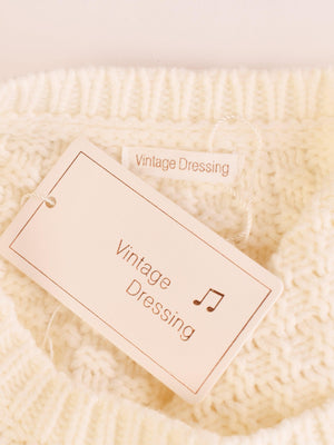 Vintage Dressing Strik - S / Hvid / Kvinde - SassyLAB Secondhand