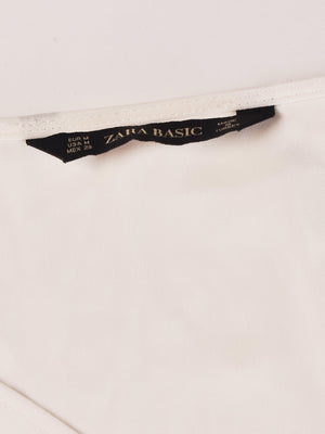 Zara Basic Bluse - M / Hvid / Kvinde - SassyLAB Secondhand